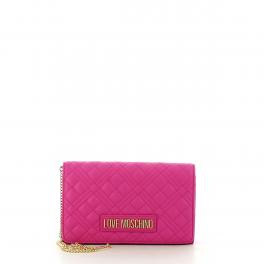 Love Moschino Clutch Shiny Quilted Fuxia - 1