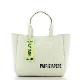 Patrizia Pepe Shopper Media con logo Bianco - 1