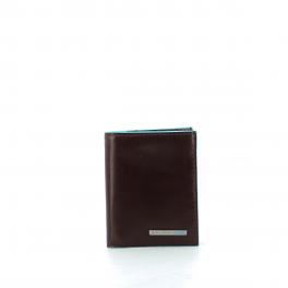 Pocket wallet w. ID window Blue Square-MOGANO-UN