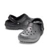 Crocs Classic Glitter Lined Clog W Black Silver - 5